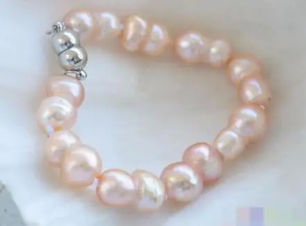 

3707 pink baroque double freshwater pearl bracelet