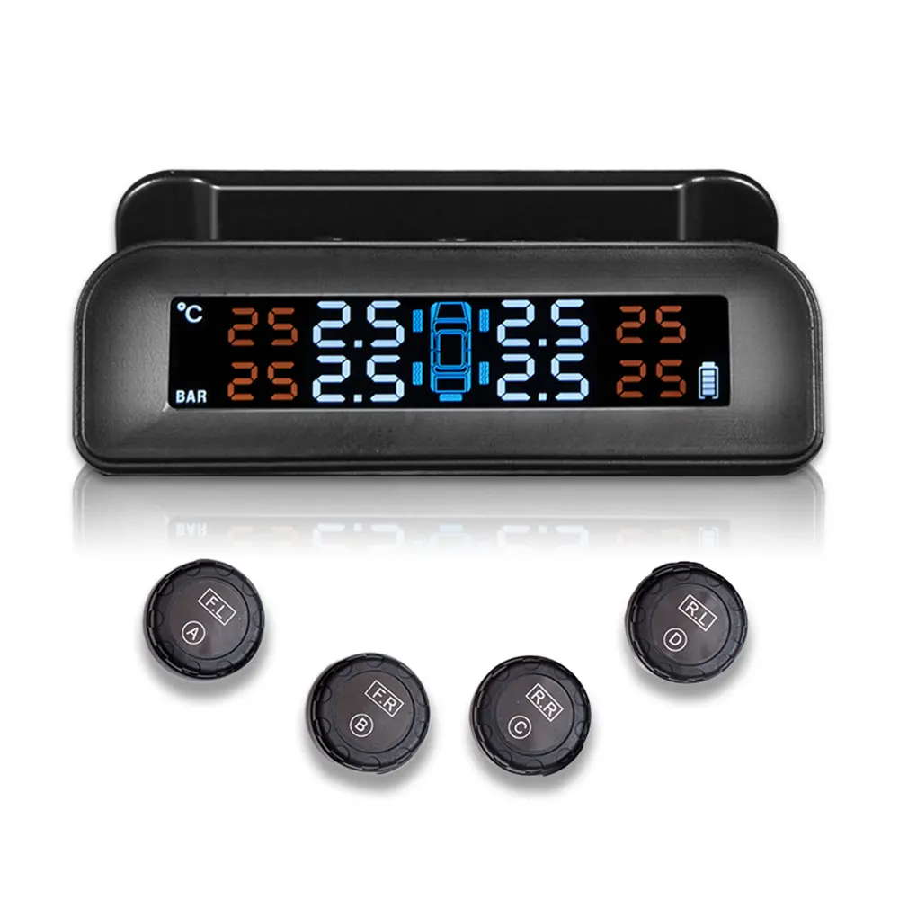 Универсальный охранные системы Давление монитор TPMS черный датчик Tmps Беспроводной Солнечный Мощность