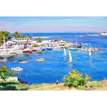 Харбор 2,40x50 см, картина по номерам, сделай сам, настенное искусство, декор гостиной, пейзаж, фигура, животное, цветок, мультфильм