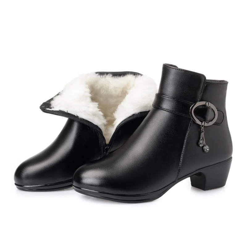 

ZXRYXGS Brand Boots Elegant Fashion Warm Comfort Plush / Wool Snow Boots 2018 New Winter Women Shoes Boots Real Leather Boots