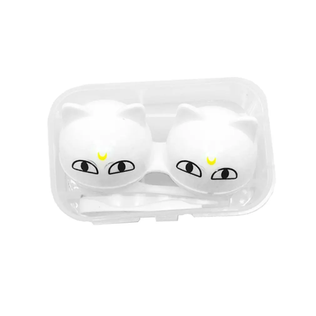 

Cartoon Contact Lens Double Box Eye Care Kit Portable Contact Lens Box Home Travel Storage Mirror Box