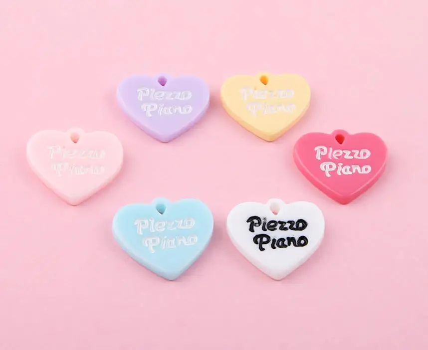 

wholesale kawaii resin Hearts Letter Necklace Pendant Diy for Jewelry Making Accessories