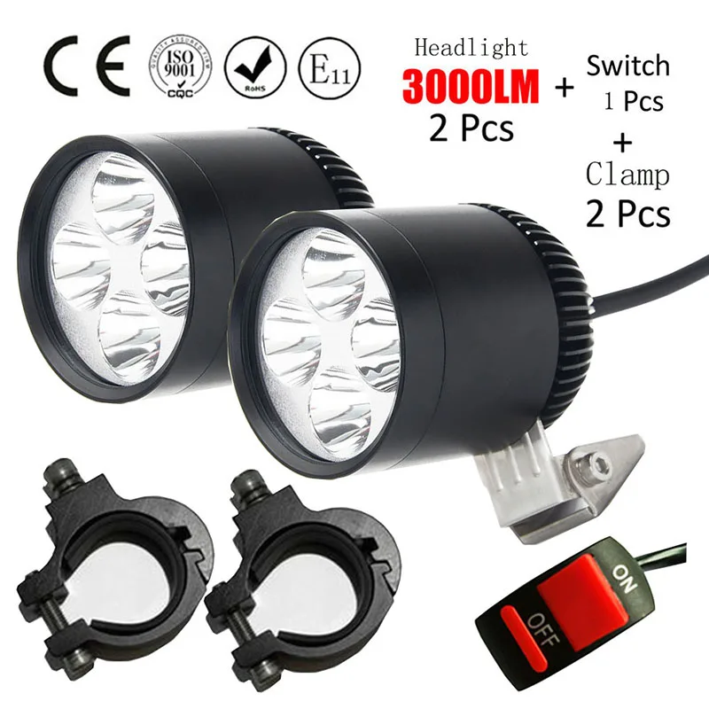 

Huiermeimi 2pcs motorcycle headlight 4*U2 60W 6000lmw LED super bright motorcycle spotlights moto auxiliary head lamp light DRL