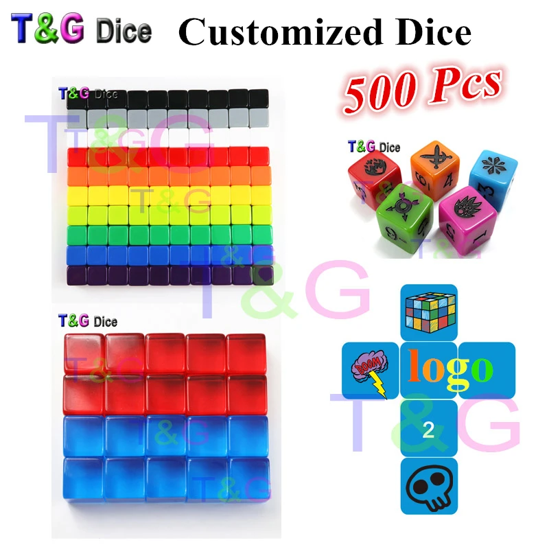 High Quality D6 Customized Dice for Logo!T&G Personalize 16mm Colorful
