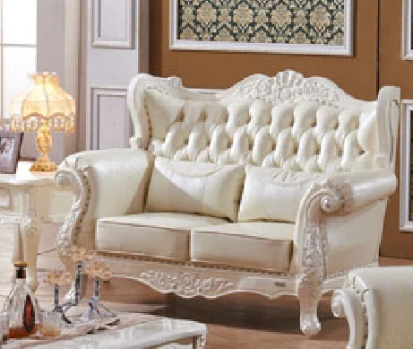 Королевская мебель классический диван из натуральной кожи с 3 2 1 сиденьем B6603 - Цвет: 2 seat