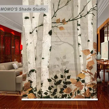 

MOMO Roller Blinds Blackout Design Window Blinds Shades Painting Curtains Roller Shades Thermal Fabric Custom Size, Alice182
