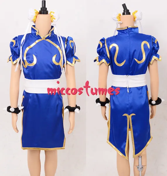 Chun Li/детский голубой костюм для косплея, Cheongsam, вечерние платья на Хэллоуин для девочек, наряд на Хэллоуин