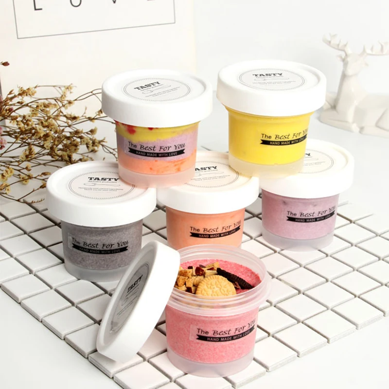 Ins Ice-cream Packing Boxes With Lid Disposable DIY Dessert Pudding Gift Box Transparent Ice-Cream Mug One-off Food | Дом и сад