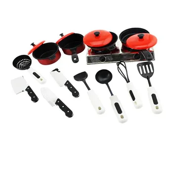 

2019 Newest Hot 13PCS Toddler Girls Baby Kids Play House Toy Kitchen Utensils Cooking Pots Pans Food Dishes Cookware