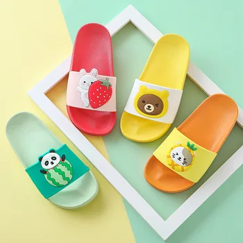 

Kids Summer Slipper Toddler Girls Water Children Flip Flops Barefoot Child Cartoon Fruit Bear Shoes Boys Indoor Bathroom Slipper