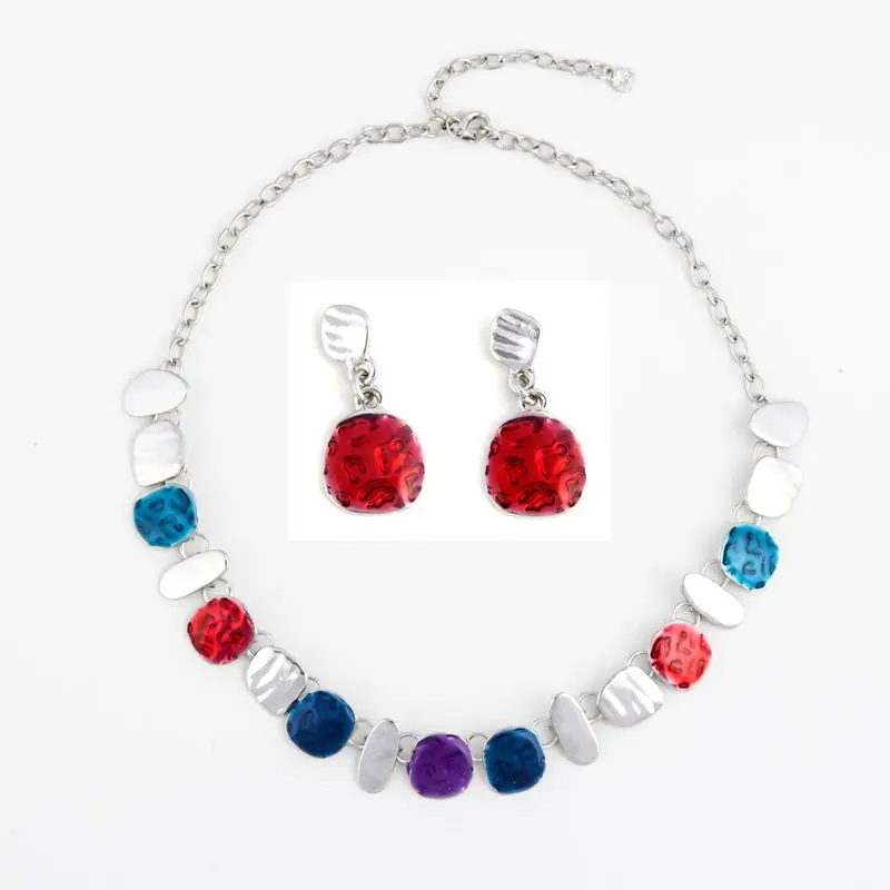 2017 New Style Necklace and earrings set Fashion enamel jewelry