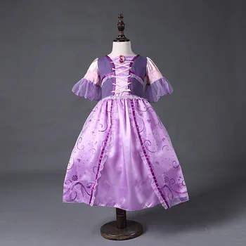 

&E-babe&Wholesale 2016 summer new baby girls Tangled Rapunzel princess dress children cosplay clothing free shipping 574