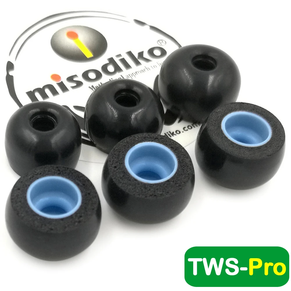 Misodiko TWS-Pro вкладыши из пены с эффектом памяти для туров беспроводные наушники-Bragi Dash Pro Наушники/samsung gear IconX, Galaxy Buds - Цвет: Size-Large