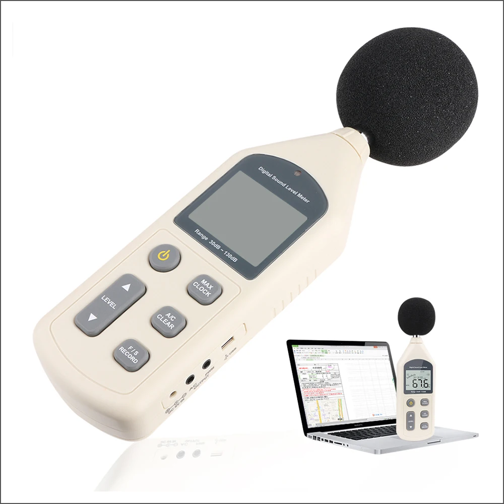 RZ Digital Sound Level Meter USB Noise Tester Meter Decibel Meter Noise Meter GM1356 30-130dB A/C FAST/SLOW DB GM1356 3