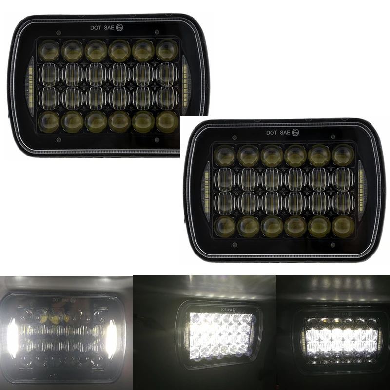 5X7 7X6 дюймовая светодиодная фара с герметичным лучом DRL для Ford E 150 250 350 Jeep Wrangler JK YJ CJ