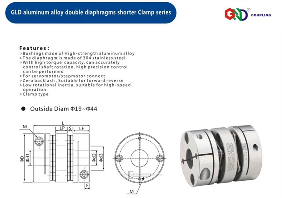 2x GLD-56-57 14*25 диаметр 1x GLD-56-57 14*20 мм диаметр