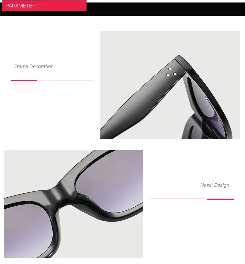 Черный прозрачный негабаритных Квадратные Солнцезащитные очки женщин Градиент 2018 Летний стиль классические солнцезащитные очки большой