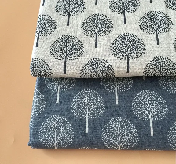 

mylb Linen fabric linen printing Nordic style lattice table cloth curtain cloth pillow with cloth Rich tree