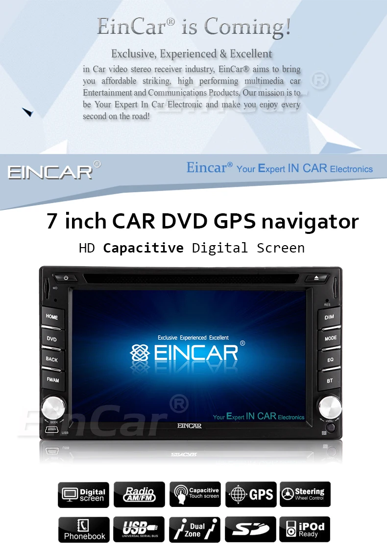 Best Logo 3D SD FM Autoradio USB EQ Audio Car DVD Player Stereo Video Touch Screen CD MP4 8GB GPS Map Music Radio Auto 4