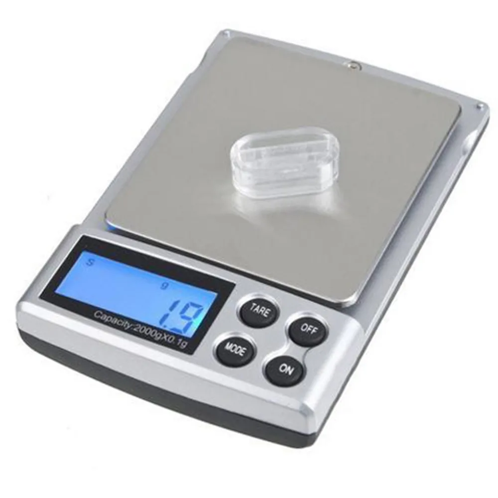 

2kg x 0.1g Mini Pocket Scale Electronic Digital Kitchen Scale Weighing Jewelry Scales Balance with LCD Display Scale