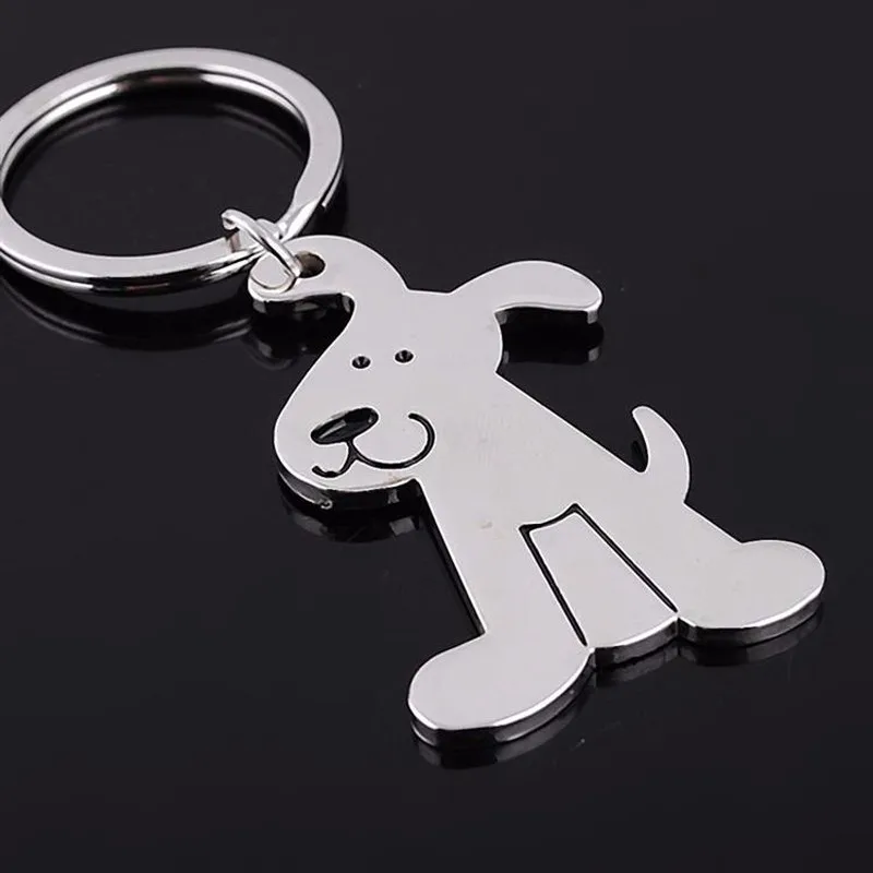 12 шт./лот) креативный Гладкий брелок с симпатичной собакой, автомобильный металлический брелок, держатель для ключей на день рождения/день детей, вечерние подарки