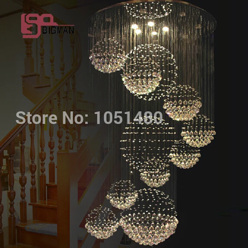 Free shipping large crystal lamp modern crystal chandeliers lighting Dia100cm hall lights lustre staircase chandelier Free shipping large crystal lamp modern crystal chandeliers lighting Dia100cm hall lights lustre staircase chandelier