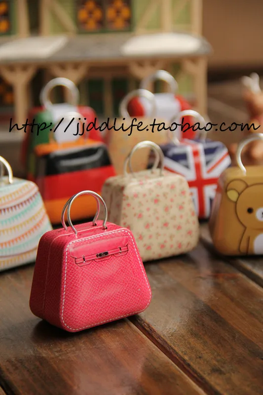 

35x55x35mm/Mini handbag small tin coin box earring box candy box gift