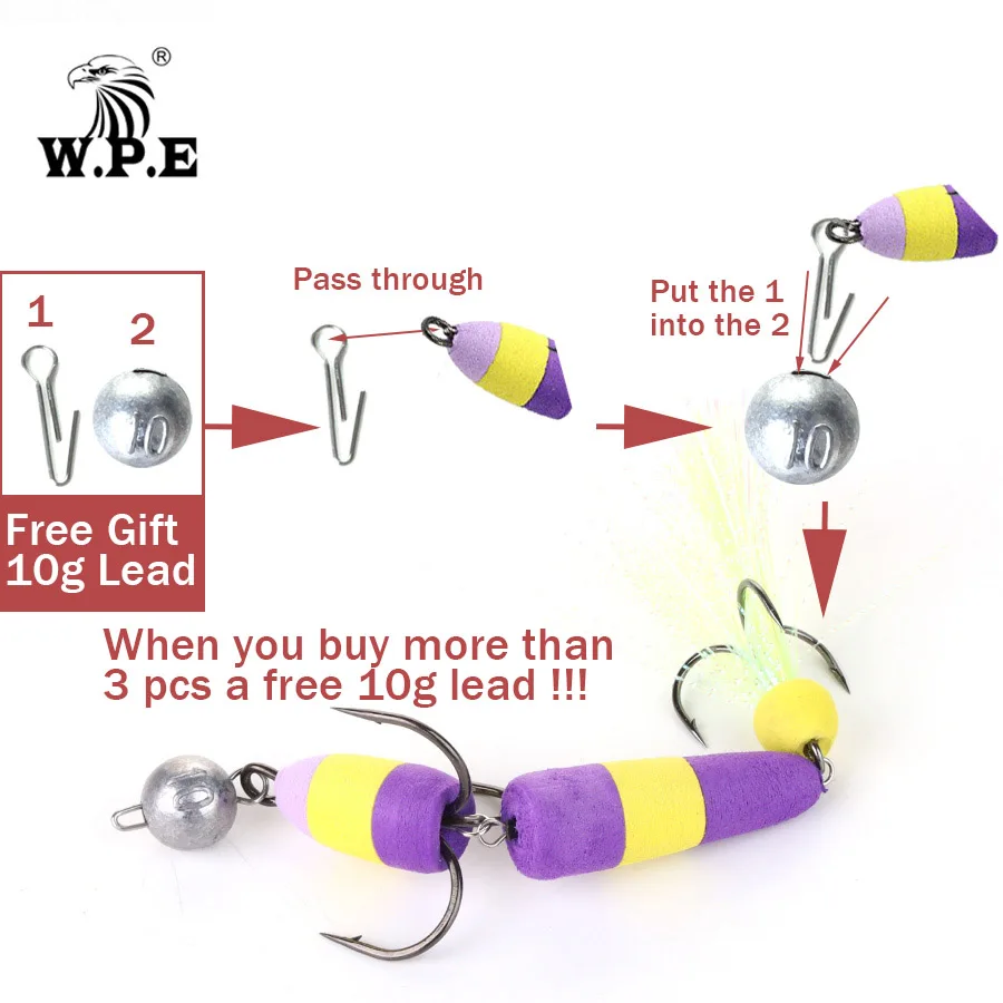 W.P.E Brand MANDULA Size L 1 pcs Fishing Lure Swim Bait Multicolor Bass Lure Insect bait Soft Fishing Lure Pesca Fishing Wobbler