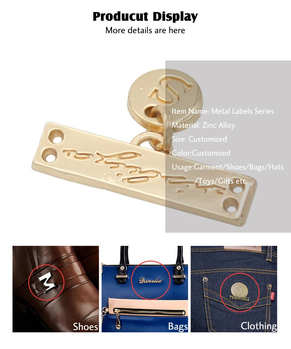 Индивидуальный металлический швейный ярлык для одежды собственная этикетка с эмблемой Заказные металлические этикетки на молнии персонализованная сумка бегунок застежки-молнии с логотипом