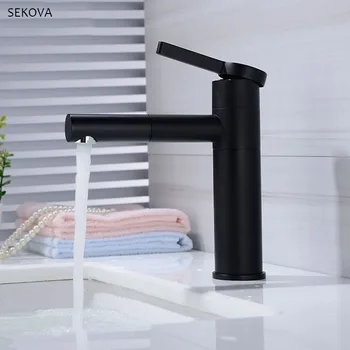 

Quality Brass Washbasin Faucet Double Position Rotatable Bathroom Faucet Hot And Cold Mixer Water Black/Chrome/White