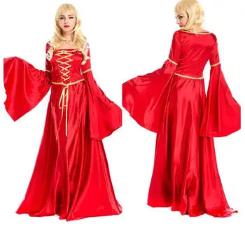

2017 Spring/Autumn new womens exotic cosplay suit vintage costumes dress ladies red dress enthusiastic for sale