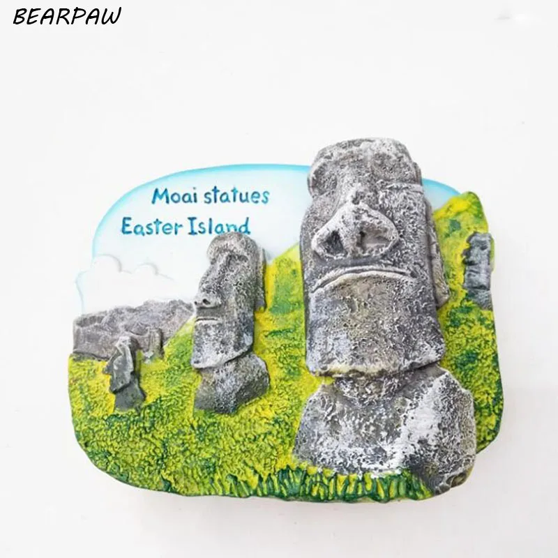 

1Pcs/set Hot Sale Chile Moai Statues Easter Island Fridge Magnets popular