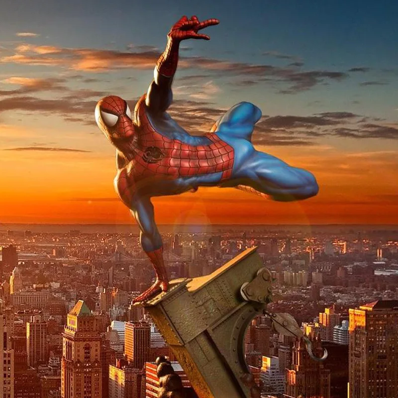 

Movie Marvel Spider Man 3 & Black SpiderMan Darkness Statue Figure Model Toys