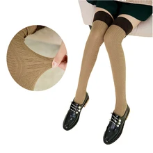 Зимние теплые чулки выше колена; женская уличная одежда; плотные длинные носки для девочек-подростков; одежда для отдыха; Плотные хлопковые чулки