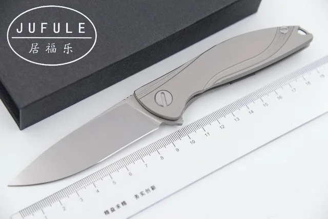 JUFULE 2017 сделанный Dmitry Sinkevich Neon Flipper складной нож D2 blade TC4 титановые походные