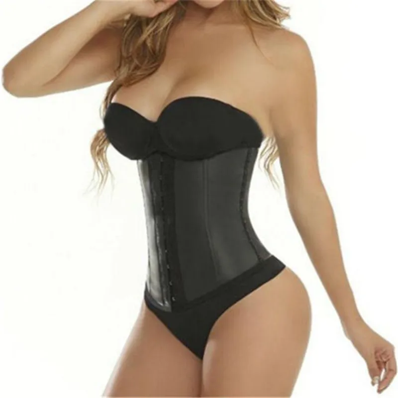 

Plus Size Waist Trainer Corset - Latex Waist Cincher Long Torso with Three Rows Hooks Shapewear Slimming Shaper Bustiers XS-6XL