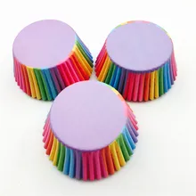 100 шт цветные края бумажный торт Кекс лайнер для выпечки Маффин коробка чашка чехол форма для выпечки инструменты для украшения