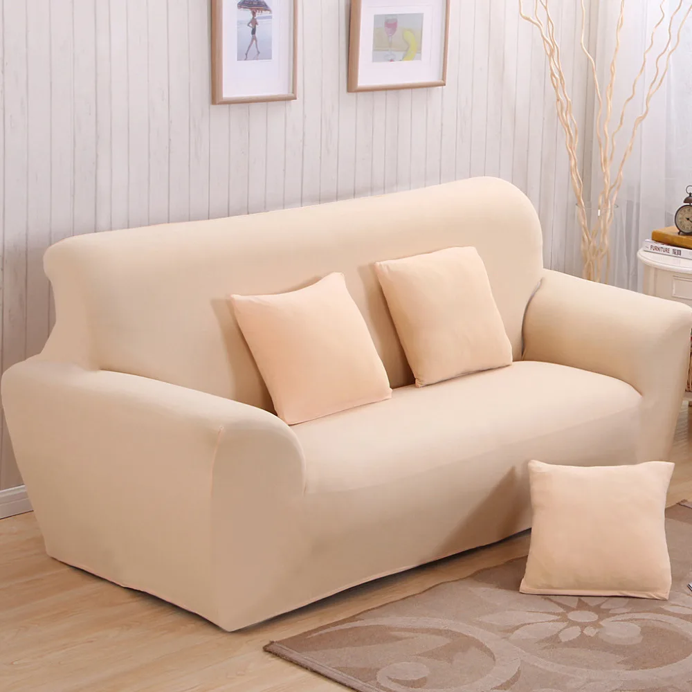 WLIARLEO Beige Solid Sofa Cover Polyester Big Elastic Stretch sofa