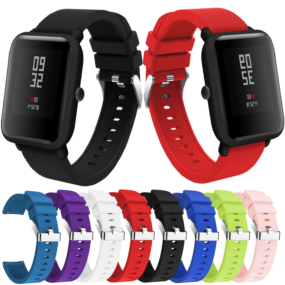 

Replacement Silicone Watch Band Bracelet Strap for Xiaomi Huami Amazfit bip Youth Watchband Smart Accessories Sport Bands 20mm