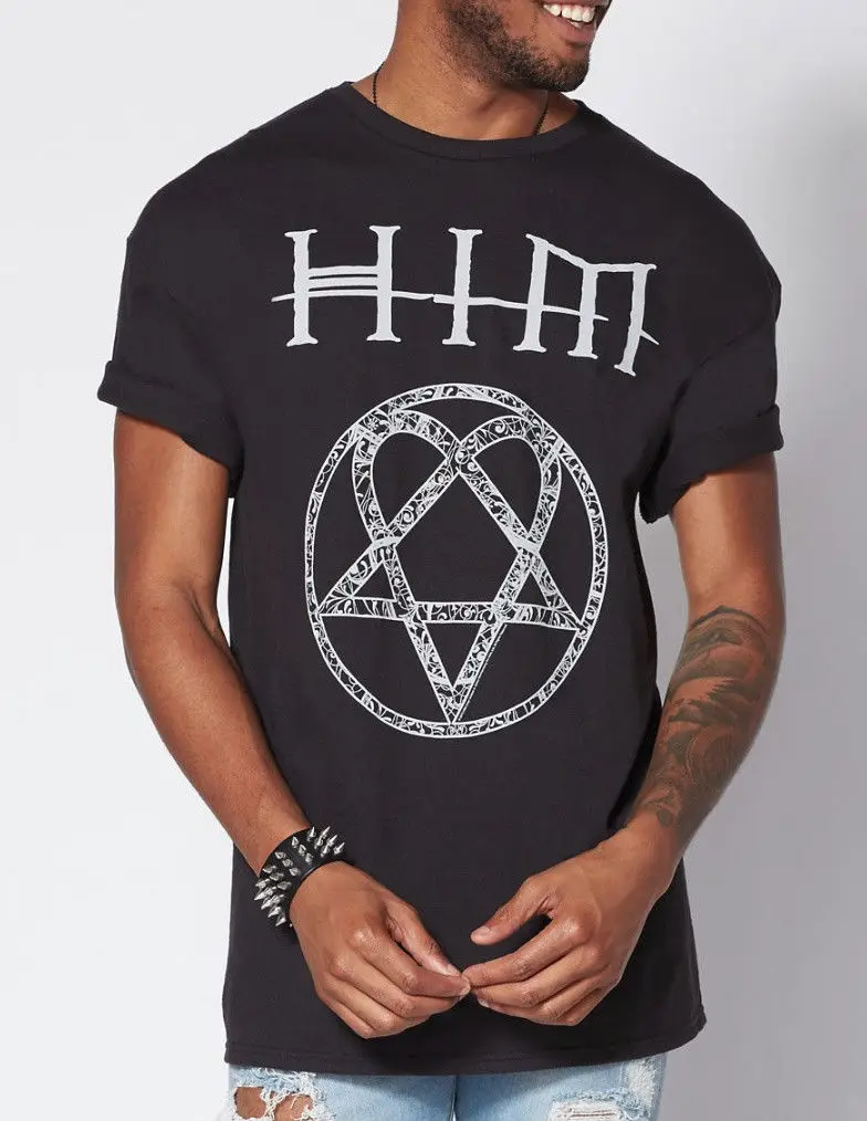 H.I.M. Him Heartgram Logo Gothic Rock Band T-Shirt New Authentic &ampamp Official Brand Man 2019 Cotton Clothes Printed T Shirts |