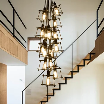 

American retro iron industrial chandeliers creative personality bar restaurant cafe clothing store chandeliers led lighting lamp