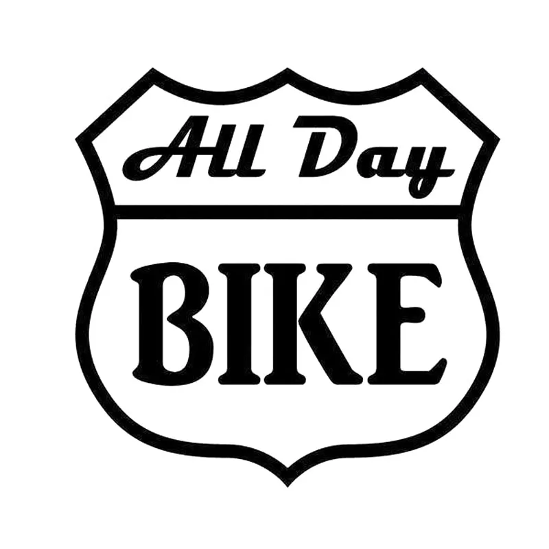 

15X15CM ALL DAY BIKE Funny Vinyl Decal Black/Silver Car Sticker Car-styling