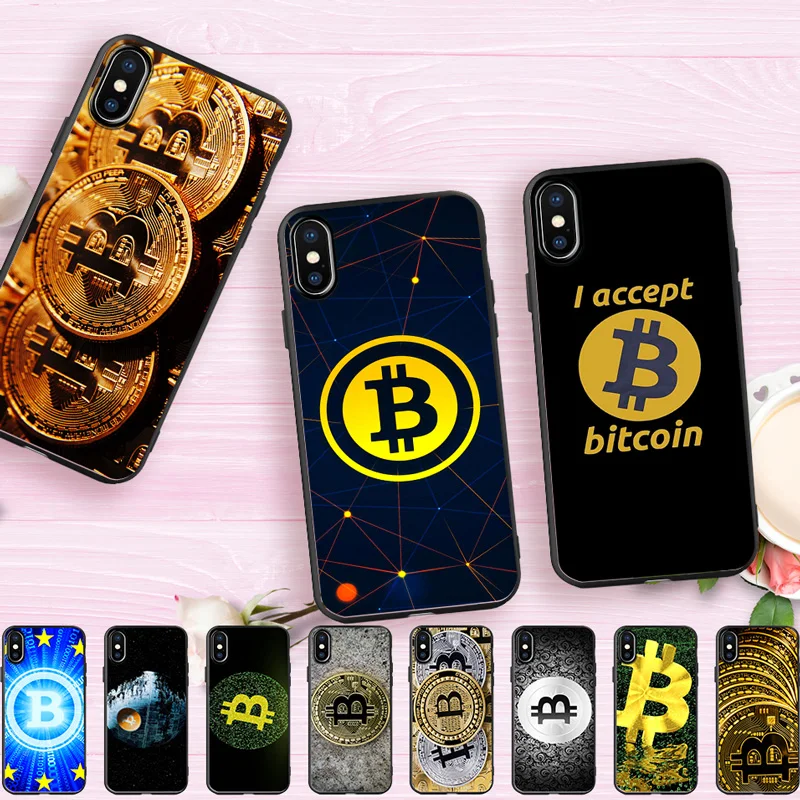 

I Love Accept Bitcoin Cases for iphone 7 Soft Silicone Cell Phone Case for iPhone X 5 S 5S SE 6 6S 7 8 Plus 8plus Cover Coque