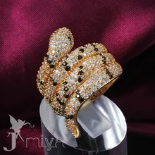 Partido de la manera joyería plateada oro swiss diamond CZ anillo de la serpiente diseño clásico regalo de Navidad para mujer marca Jmiya R469