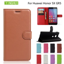 YINGHUI для Huawei Honor 5X GR5 кожаный чехол кошелек с подставкой и