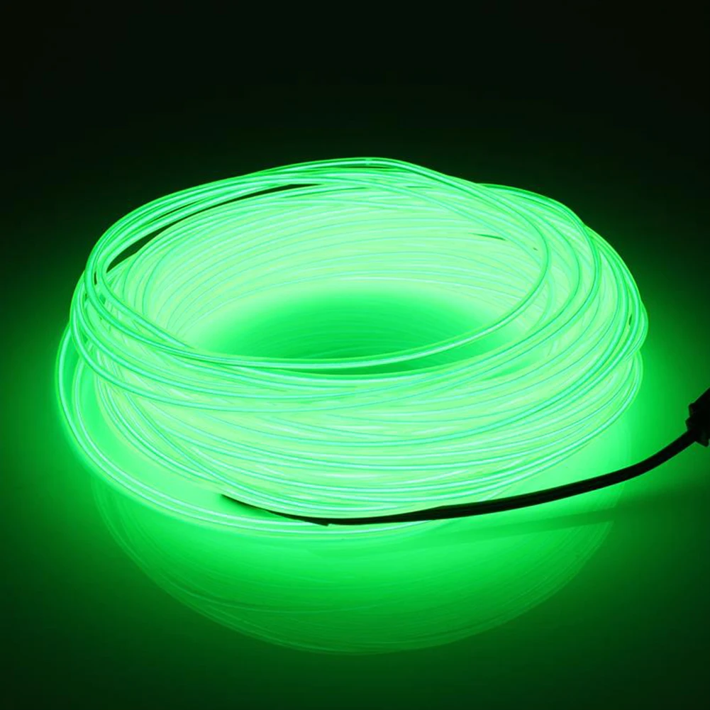 

EL Wire 2m 3m 5m Flash Rope Tube Cable LED Strip Flexible Lamp Glow String Light For Sewing Edge Car Styling AA Battery powered