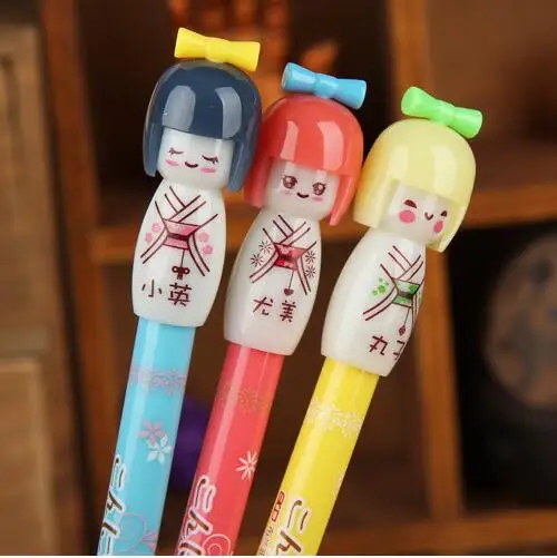 

2pcs/lot Kawaii Japanese Girl Gel Pen/Black ink/Cute Gift Stationery Caneta escolar Office & School Supplies GT236