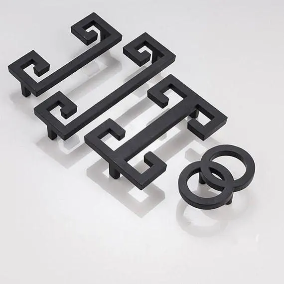 

1.1'' 3.75" 5" Black Knob Cabinet Pulls Door Handle Dresser Drawer Knobs Pulls Handles Unique Kitchen Pull Hardware 28 96 128mm