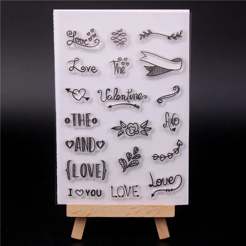 

Rubber Silicone Clear Stamps for Scrapbooking Tampons Transparents Seal Background Stamp Card Making Diy ribbon of love