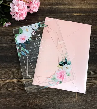 

Floral Acrylic Wedding Invitation